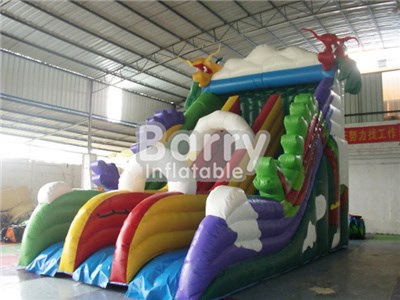 EXW Amusement Park Full Printing Jungle Inflatable Slide For Child  BY-DS-029